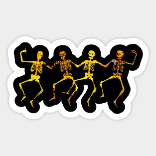 Happy Dancing Skeleton Halloween Party Sticker